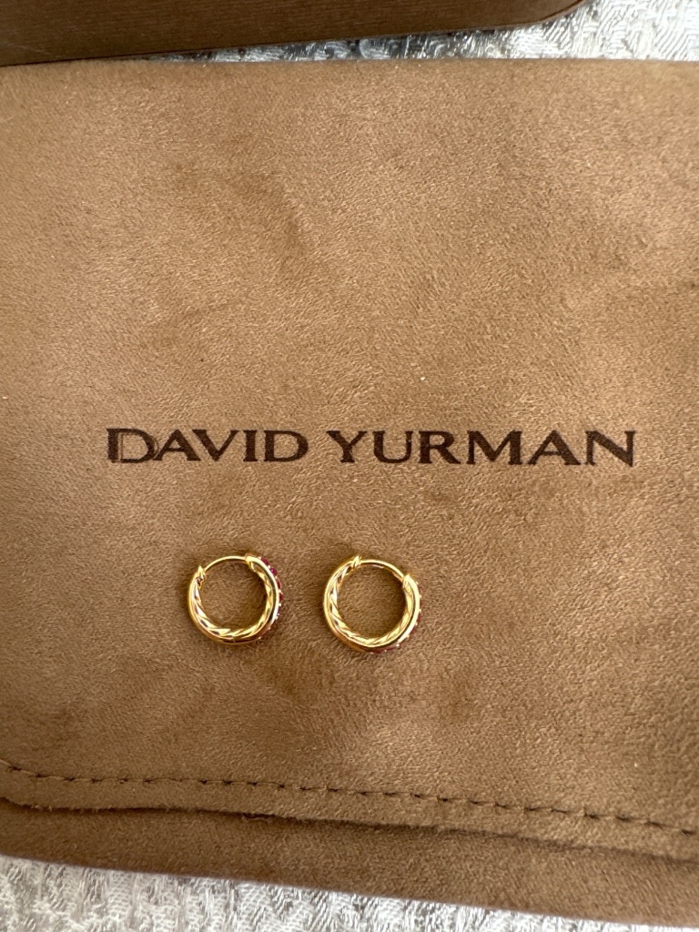 Petite Pavé Huggie Hoop Earrings in 18K Yellow Gold